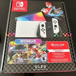 Like New Nintendo White OLED Console with Mario Kart 8 Deluxe